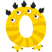 Autocollant Alphabet Enfant Monstre O