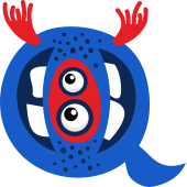 Autocollant Alphabet Enfant Monstre Q