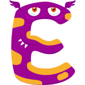 Autocollant Alphabet Monstre Enfant Lettre E