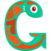Autocollant Alphabet Monstre Enfant Lettre G