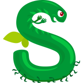 Autocollant Alphabet Monstre Enfant Lettre S