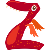 Autocollant Alphabet Monstre Enfant Lettre Z