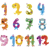Autocollant Numéro Monstre Enfant Pack