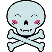Autocollant Tête De Mort Mignonne Bleu