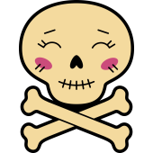 Autocollant Tête De Mort Mignonne Jaune