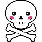 Autocollant Tête De Mort Cartoon Neutre