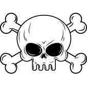 Autocollant Tête De Mort Simple