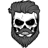 Autocollant Tête De Mort Hipster