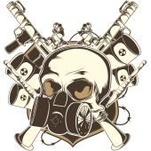 Autocollant Tête De Mort Grunge