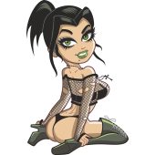 Autocollant Pin Up Sexy Punk