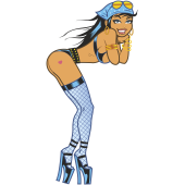 Autocollant Pin Up Sexy Racing