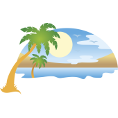 Autocollant Vacances Plage