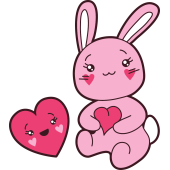 Autocollant Lapin Kawai Manga Cur