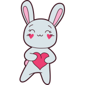 Autocollant Lapin Kawai Manga Cur 2
