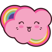Autocollant Nuage Kawai Manga Arc En Ciel