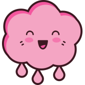 Autocollant Nuage Kawai Manga