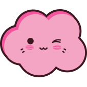 Autocollant Nuage Kawai Manga Clin D'il