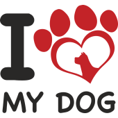 Autocollant I Love My Dog
