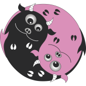 Autocollant Zen Ying Yand Devil