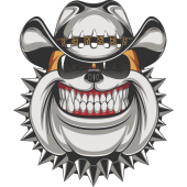 Autocollant  Chien Cow Boy