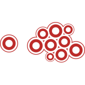 Autocollant Cercle Moderne Rouge