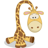 Autocollant Mignon Girafe