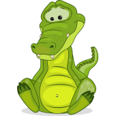 Autocollant Mignon Crocodile