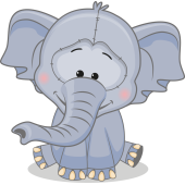 Autocollant Mignon Elephant