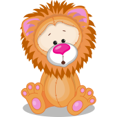 Autocollant Mignon Lion