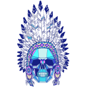 Autocollant Indien Skull 1