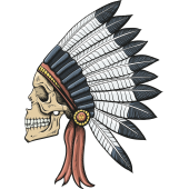 Autocollant Indien Skull 2