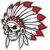 Autocollant Indien Skull 4