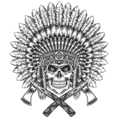 Autocollant Indien Skull 6