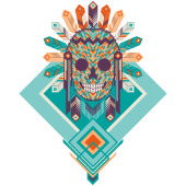Autocollant Indien Skull 7