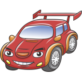Autocollant Voiture Enfant Course Rouge