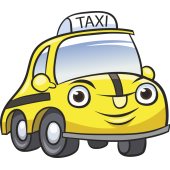 Autocollant Voiture Enfant Taxi Jaune