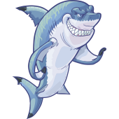 Autocollant Mascotte Requin