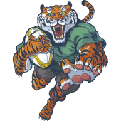 Autocollant Mascotte Tigre Rugby