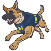 Autocollant Mascotte Chien Berger Allemand