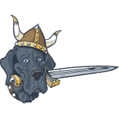 Autocollant Mascotte Dogue Allemand Viking