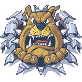 Autocollant Mascotte Bulldog 2
