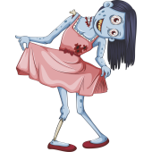 Autocollant Zombie Fille Robe
