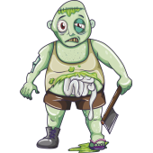 Autocollant Zombie Hache
