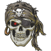 Autocollant Tête De Mort Pirate