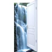 Sticker Porte Effet Ouvert Cascade Géante
