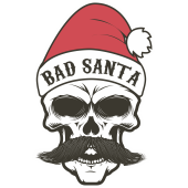 Autocollant Tête de mort Noël 3