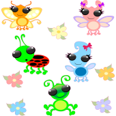 kit Autocollant Bestioles et Fleurs