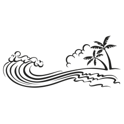 sticker mer et plage