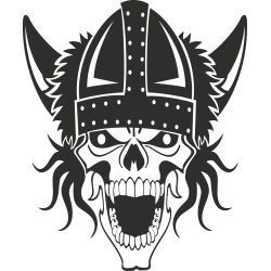 Sticker Skull Viking