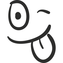 Sticker Smiley Langue